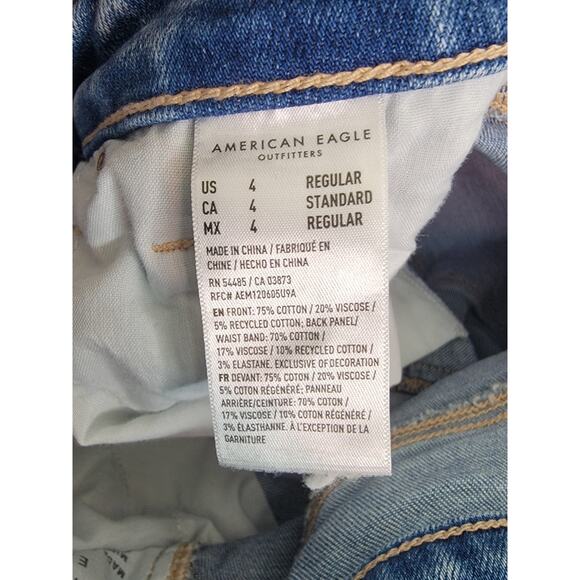 AMERICAN EAGLE Jeans Womens 4 Tapered Mom High Rise Distressed Strigid - Picture 8 of 11